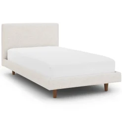 Tessu Twin Low Profile Upholstered Bed - Napa White