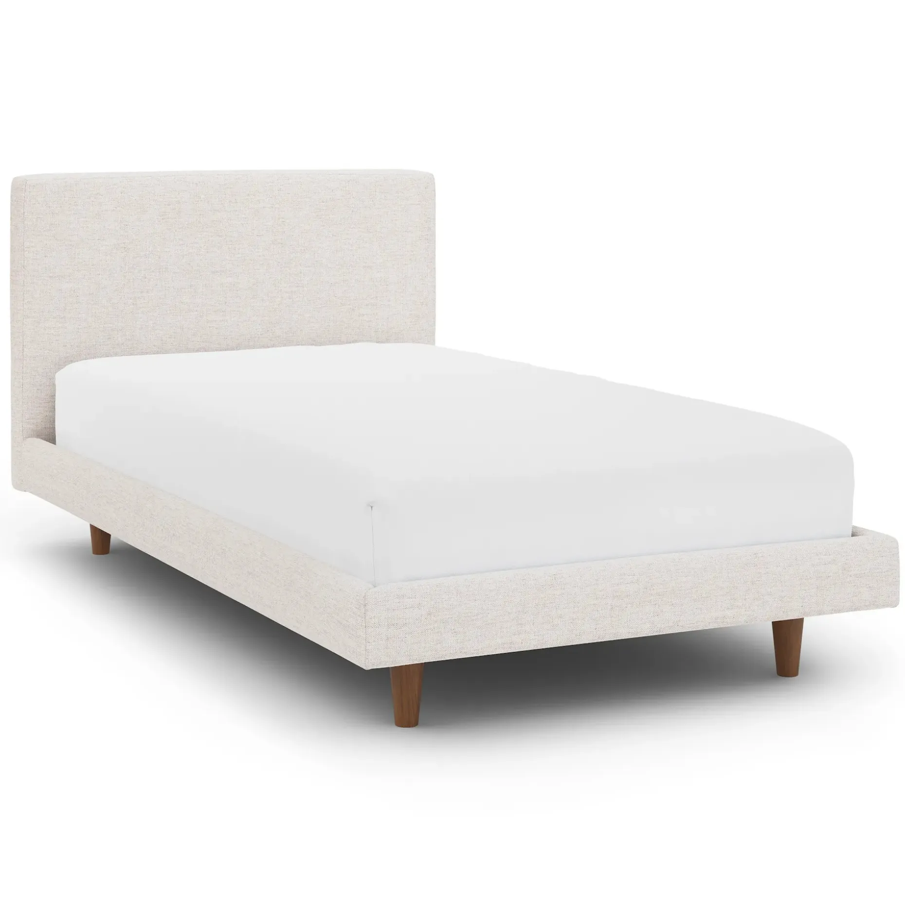 Tessu Twin Low Profile Upholstered Bed - Napa White