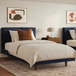 Tessu Twin Low Profile Velvet Bed - Hale Ink
