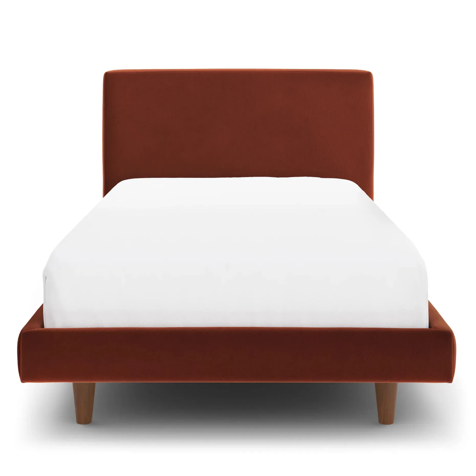Tessu Twin Low Profile Velvet Bed - Hale Rust