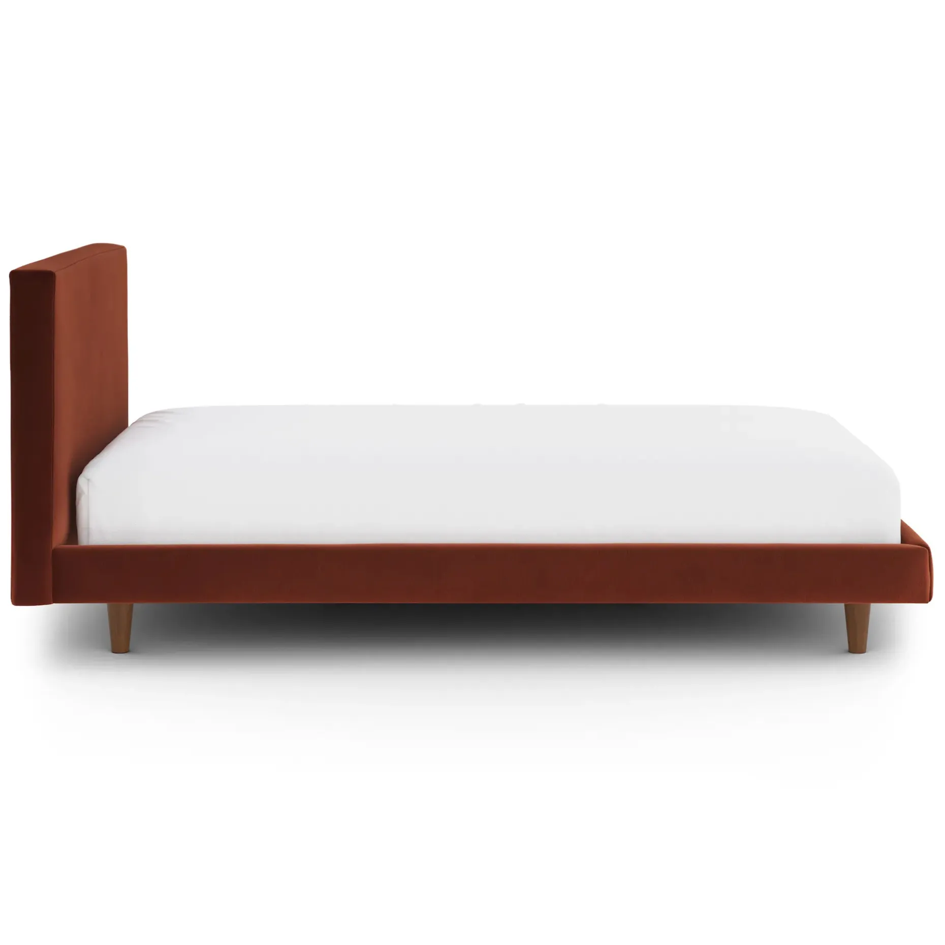 Tessu Twin Low Profile Velvet Bed - Hale Rust