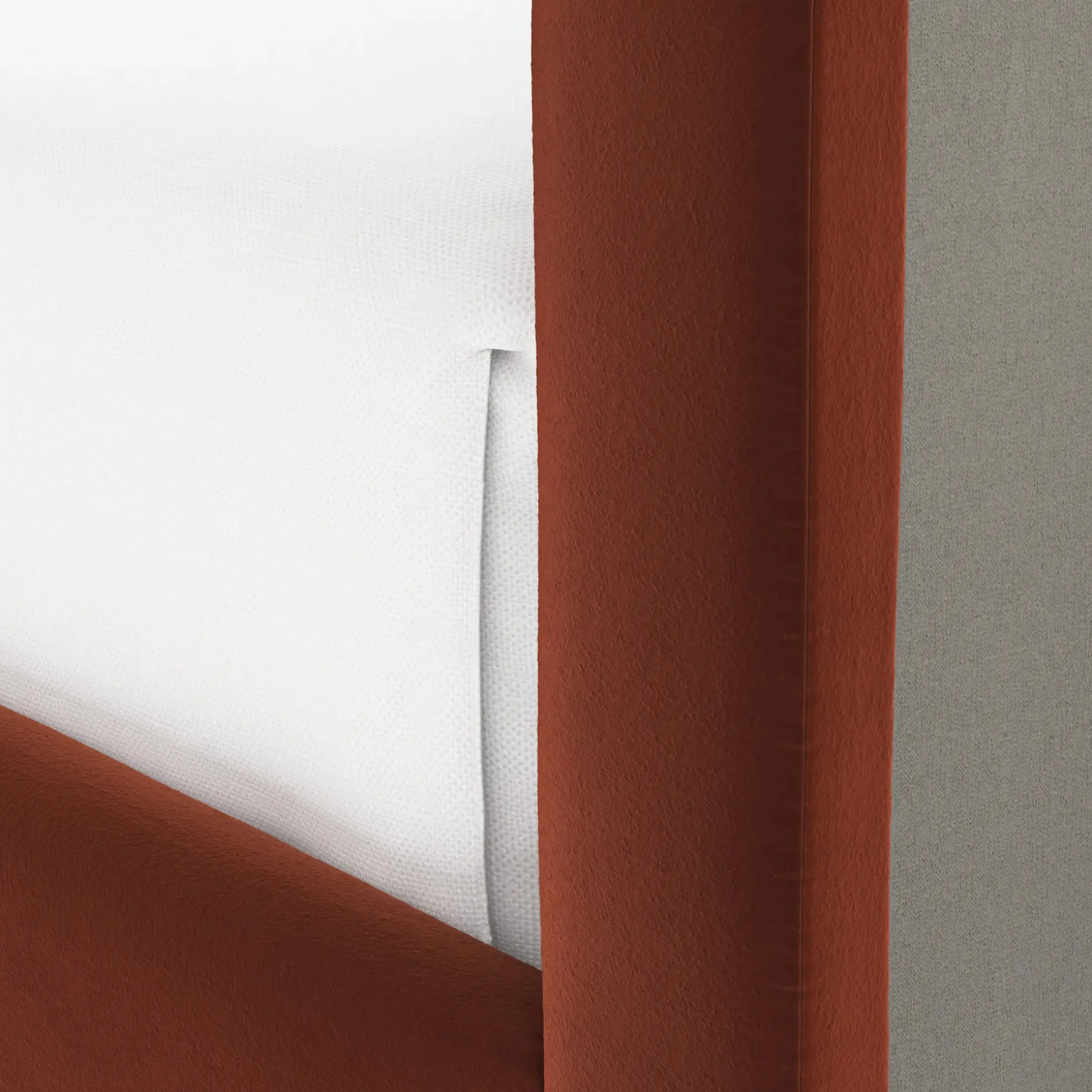 Tessu Twin Low Profile Velvet Bed - Hale Rust