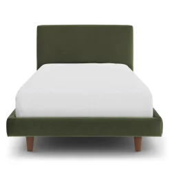 Tessu Twin Low Profile Velvet Bed - Hale Fir Green