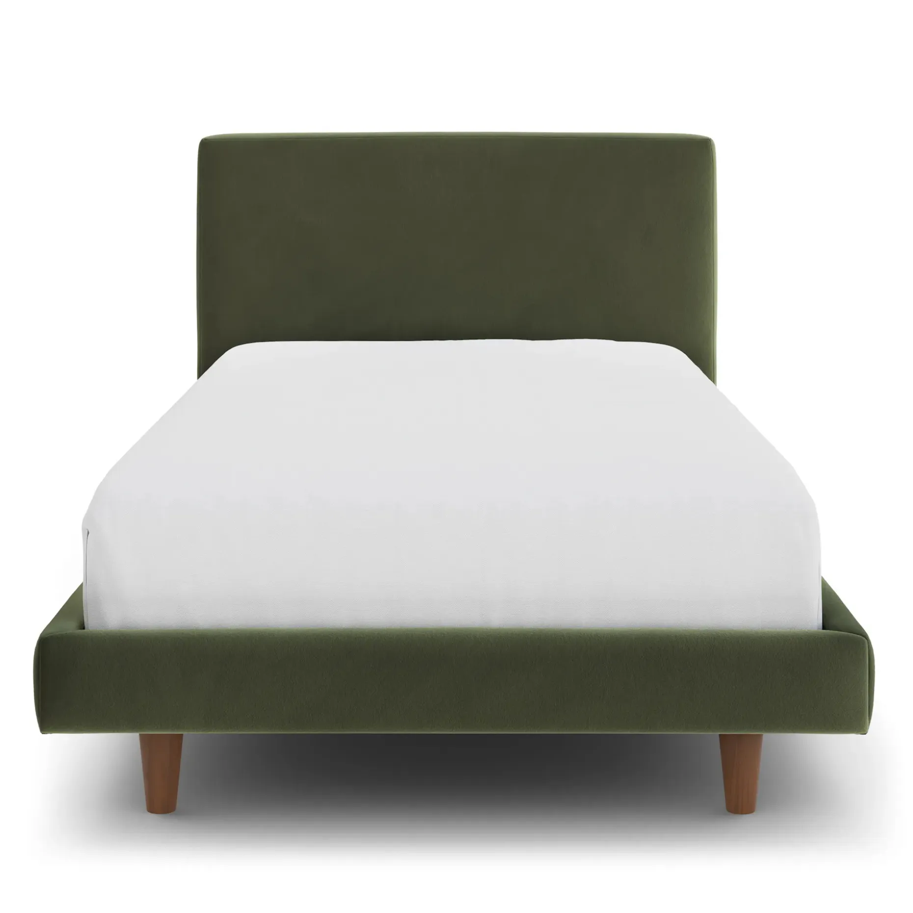 Tessu Twin Low Profile Velvet Bed - Hale Fir Green