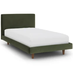 Tessu Twin Low Profile Velvet Bed - Hale Fir Green