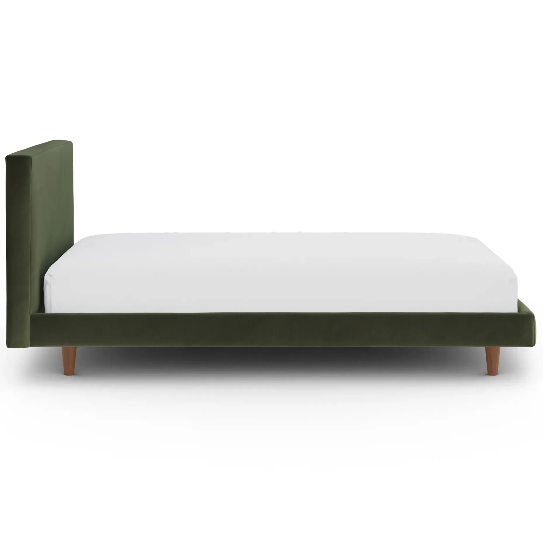 Tessu Twin Low Profile Velvet Bed - Hale Fir Green
