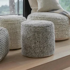 Texa 16" Pouf - Fog Gray