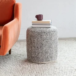 Texa 16" Pouf - Fog Gray
