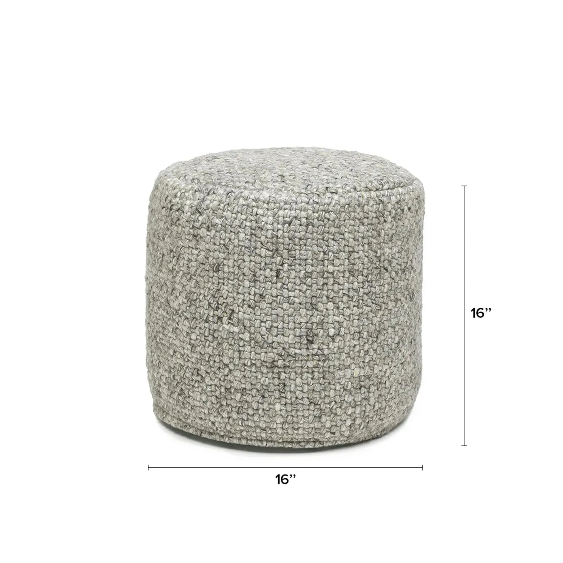 Texa 16" Pouf - Fog Gray