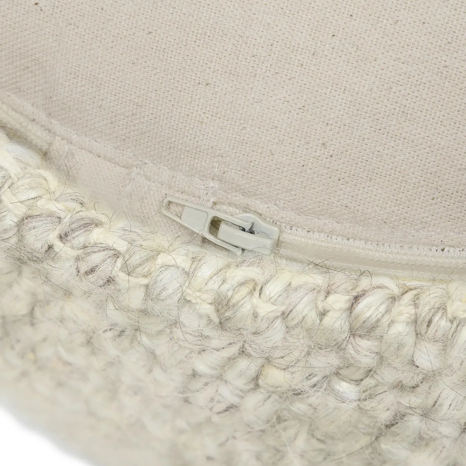 Texa 16" Pouf - Vanilla Ivory