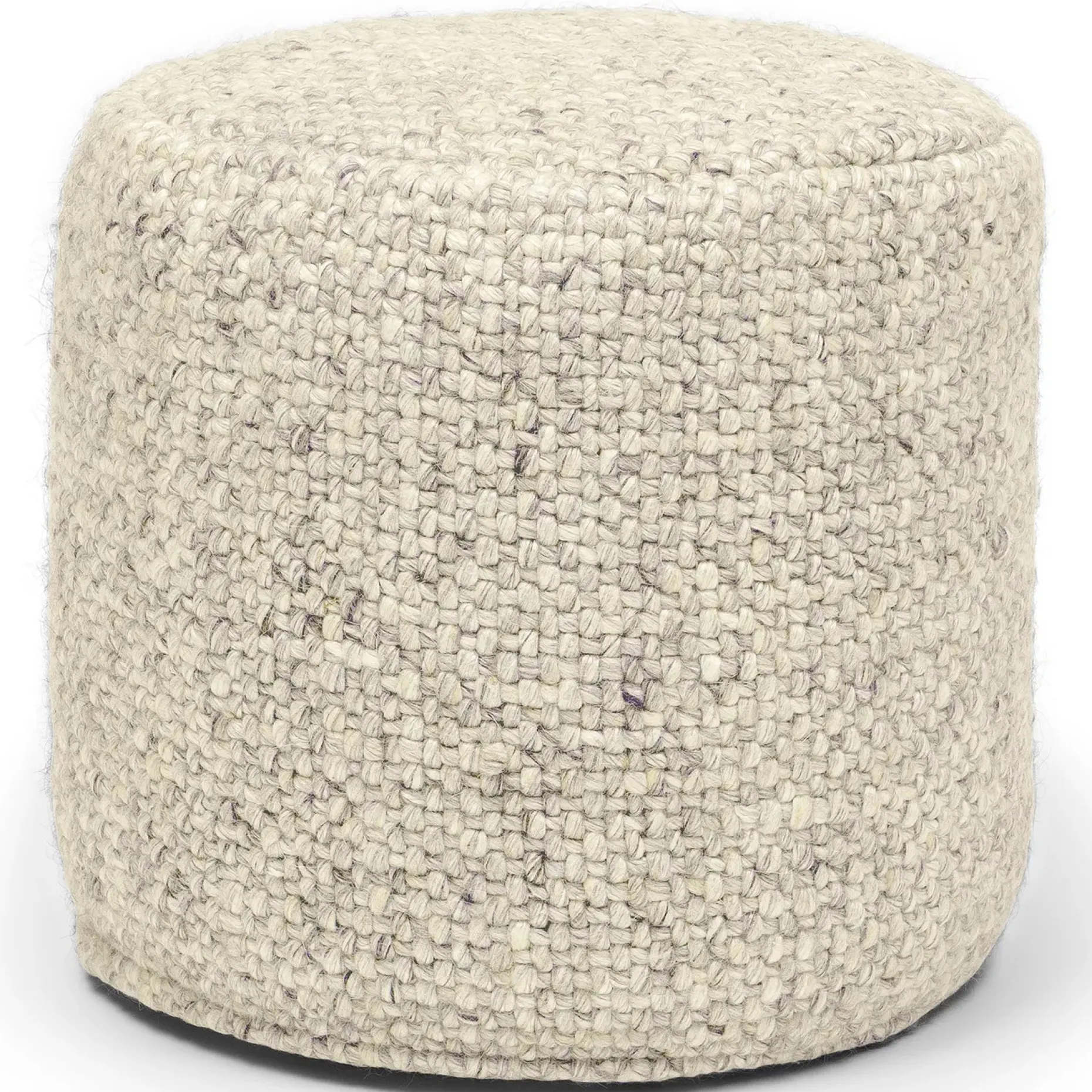 Texa 16" Pouf - Vanilla Ivory