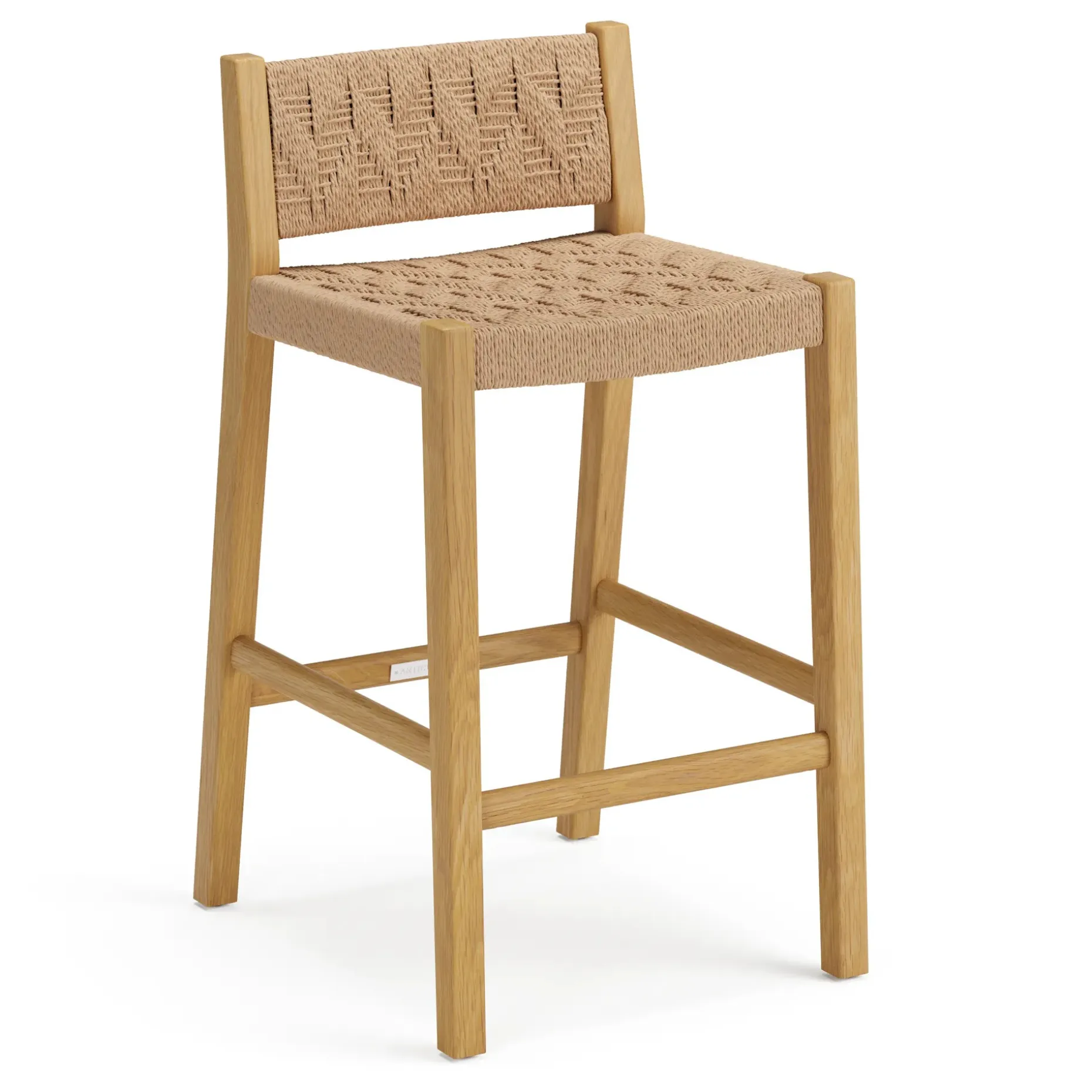 Tilli Corded Counter Stool - Natural Oak