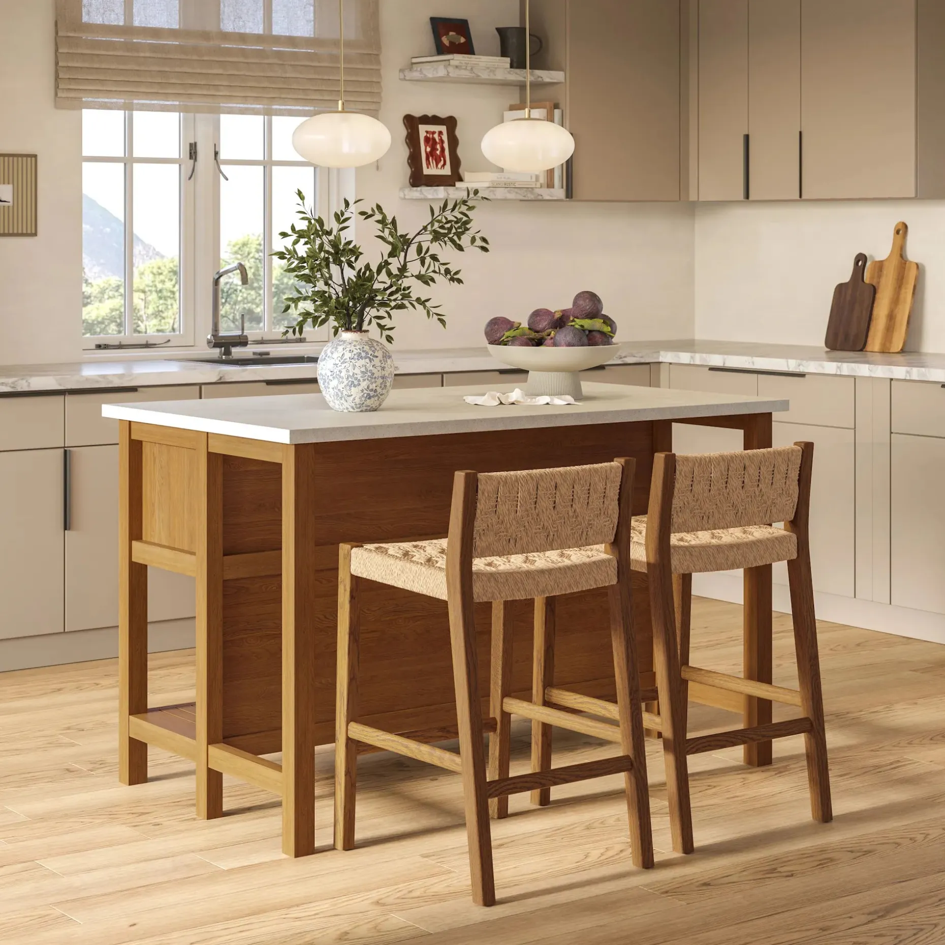 Tilli Corded Counter Stool - Smoked Oak