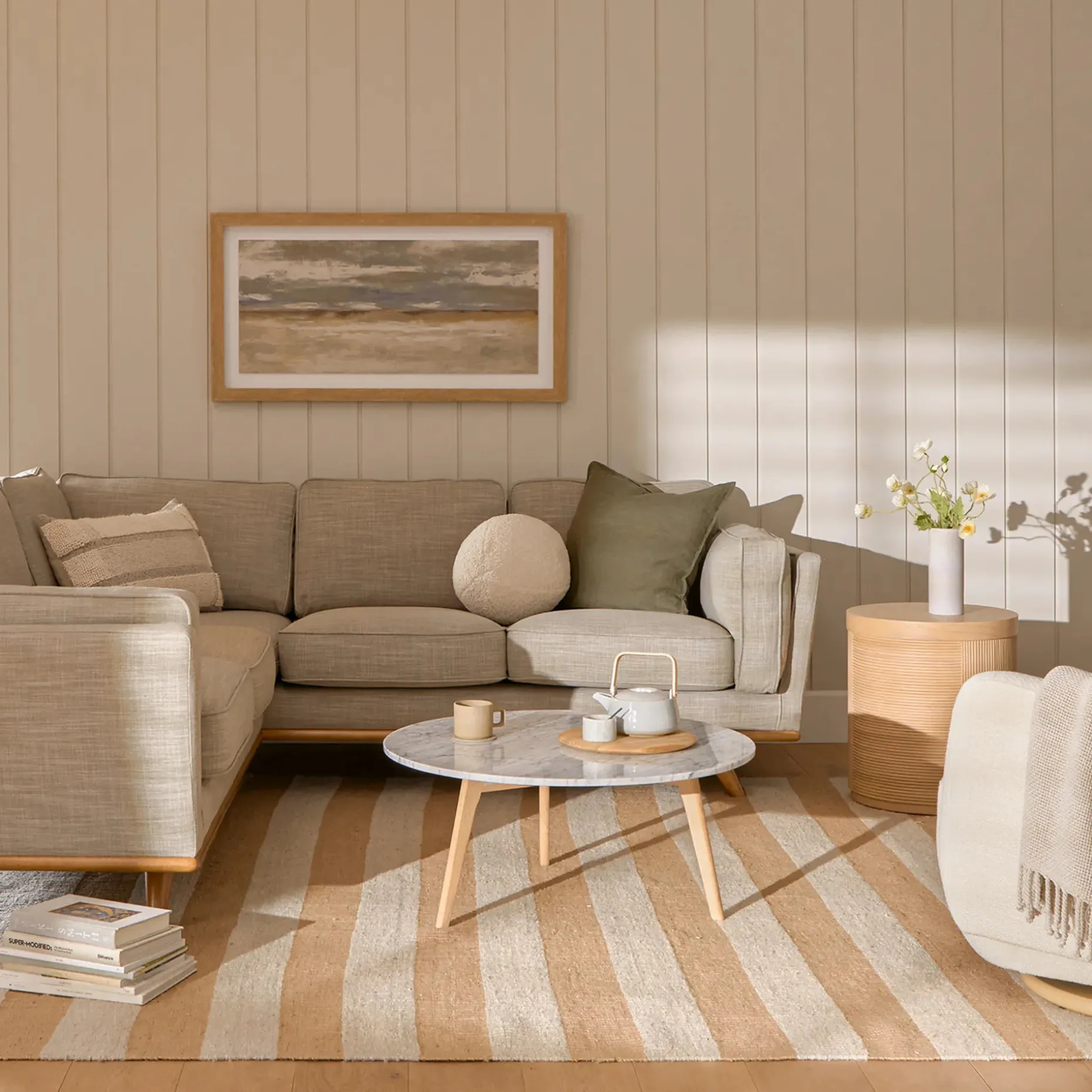 Timber 93" Corner Sectional - Rain Cloud Gray