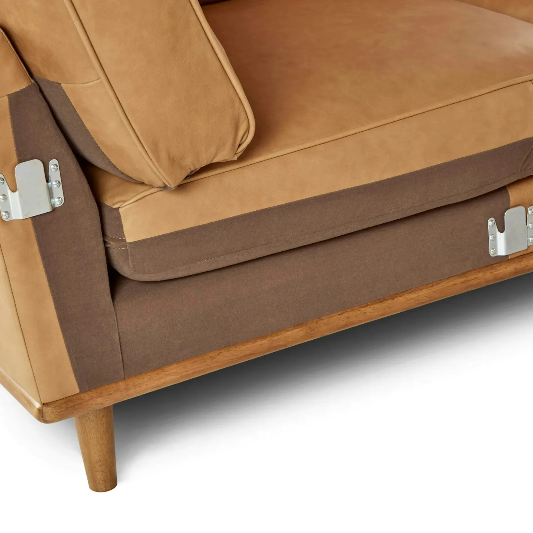Timber 93" Leather Corner Sectional - Charme Tan