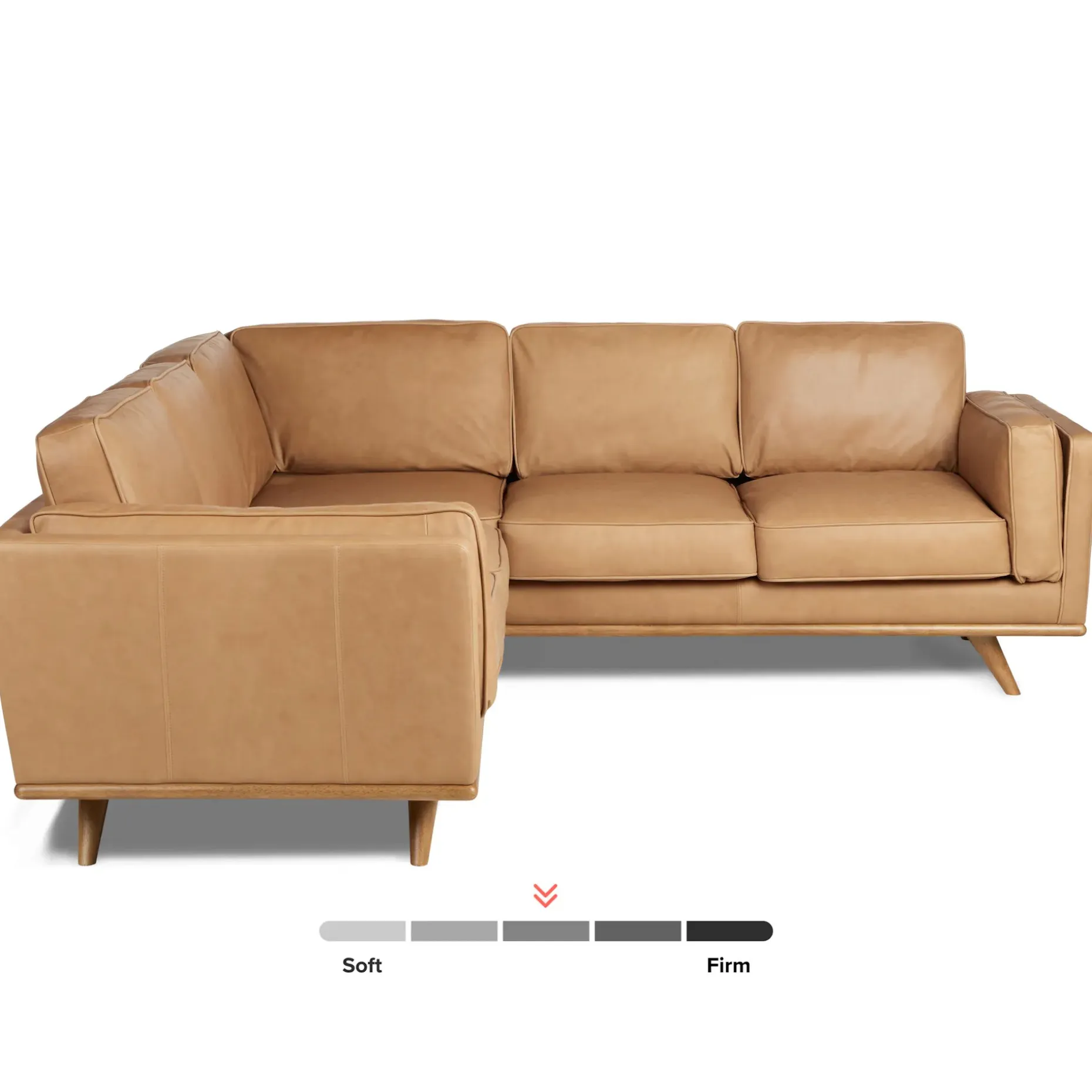 Timber 93" Leather Corner Sectional - Charme Tan