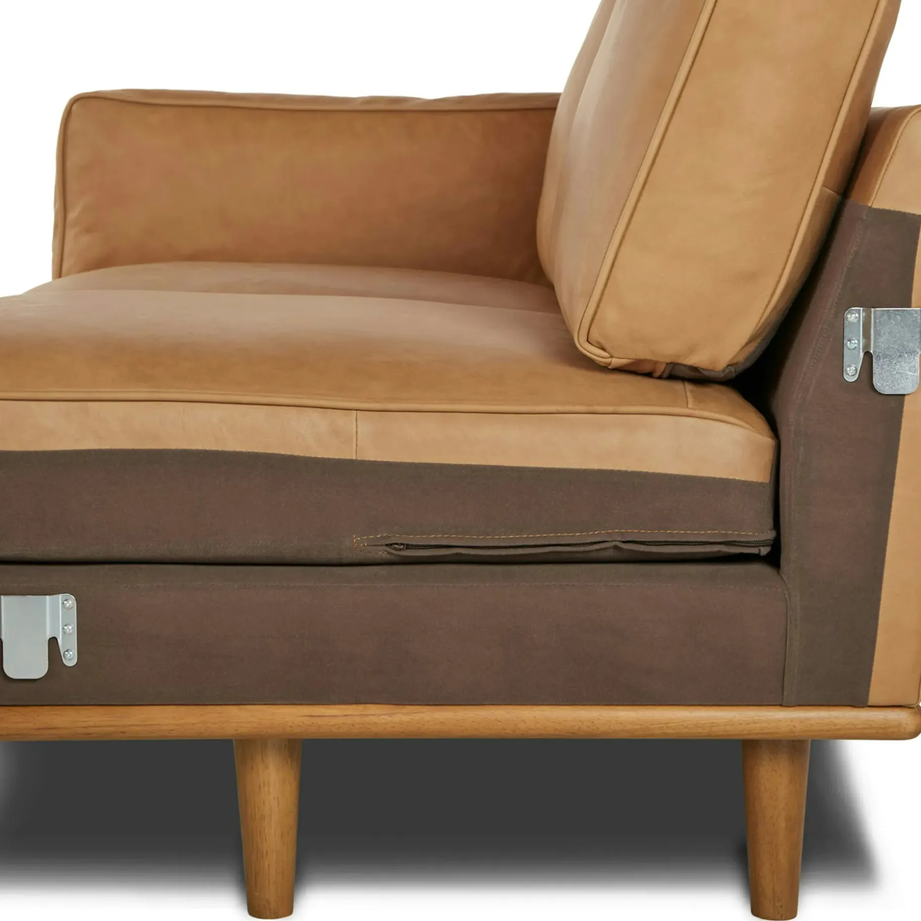 Timber 93" Leather Corner Sectional - Charme Tan