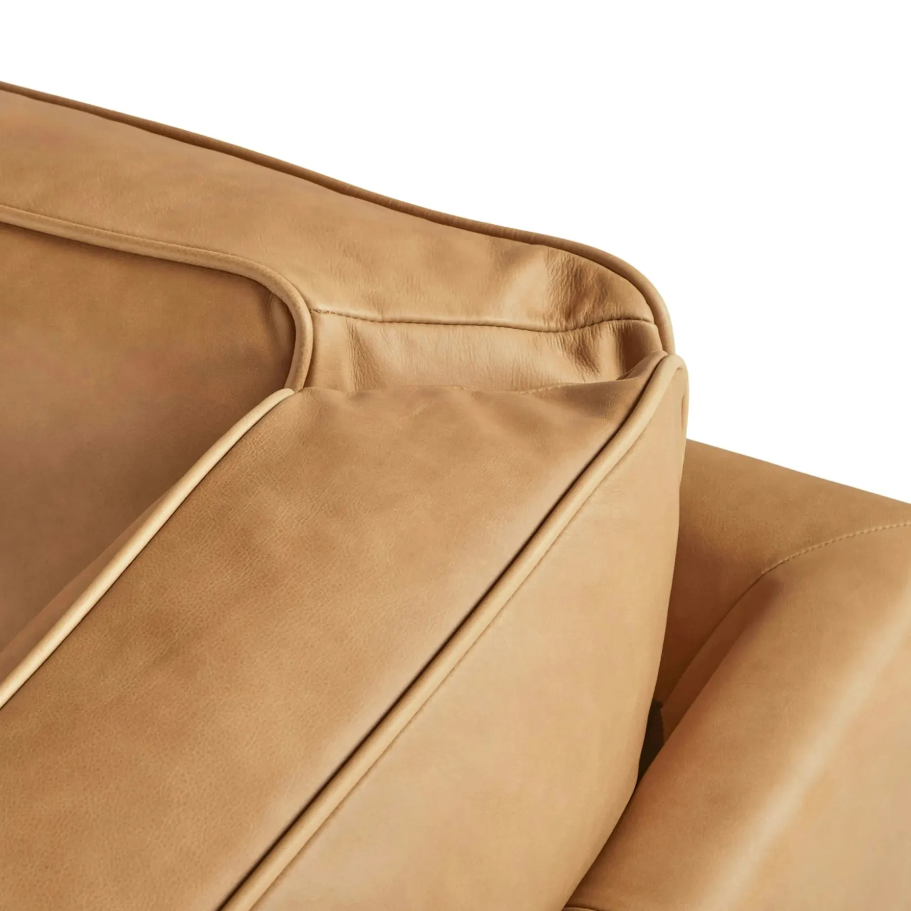 Timber 93" Leather Corner Sectional - Charme Tan