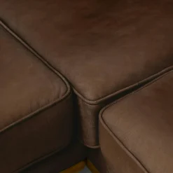 Timber 93" Leather Corner Sectional - Charme Chocolat