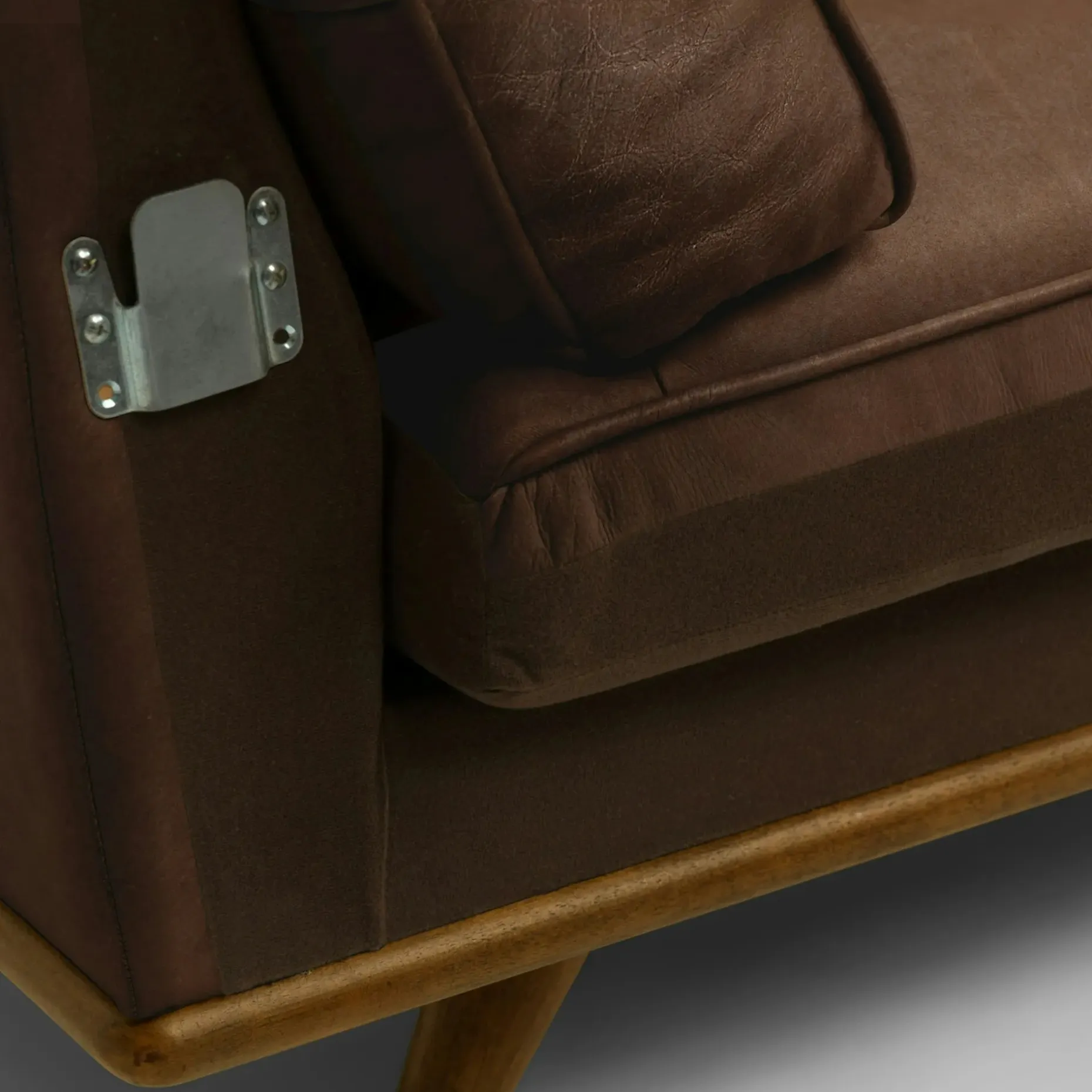 Timber 93" Leather Corner Sectional - Charme Chocolat