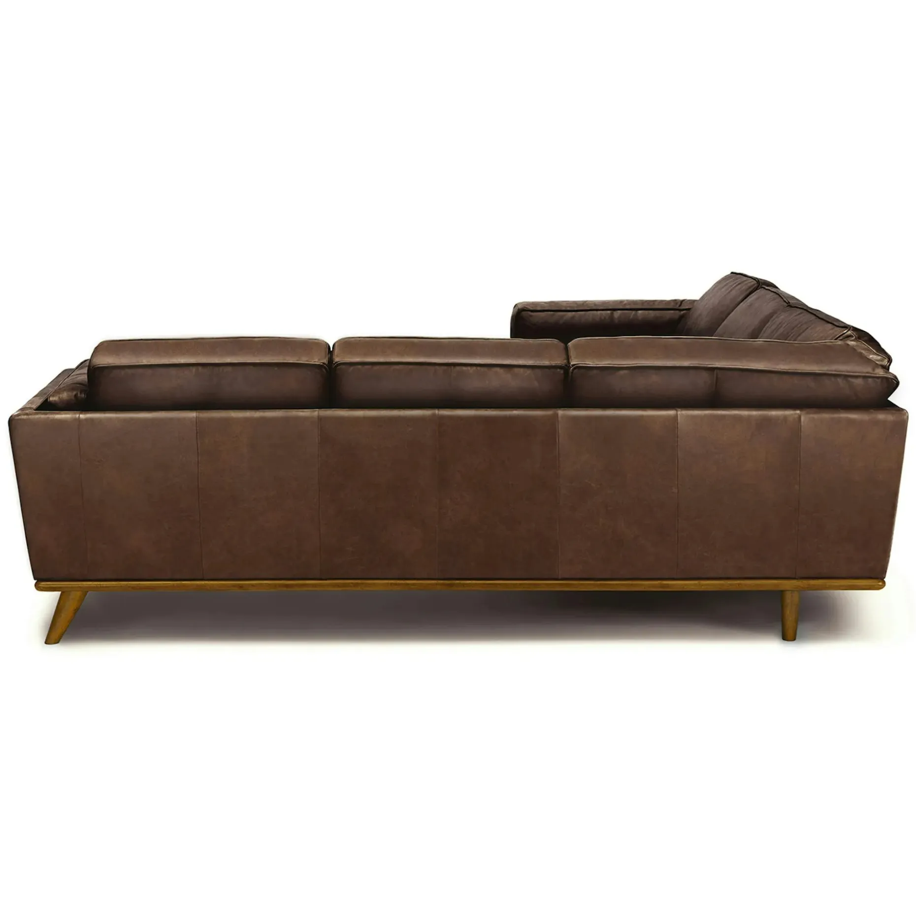 Timber 93" Leather Corner Sectional - Charme Chocolat