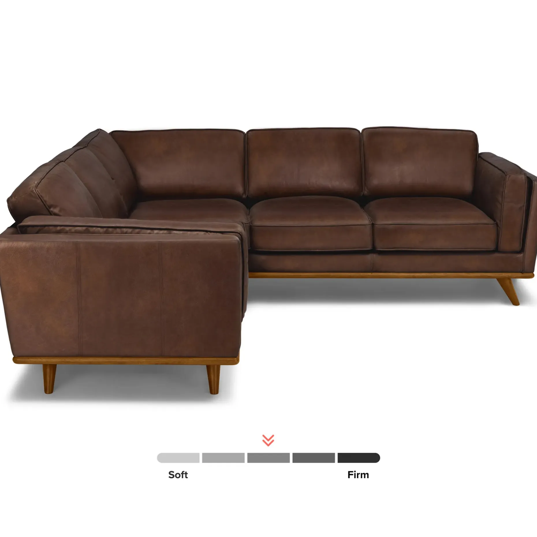 Timber 93" Leather Corner Sectional - Charme Chocolat