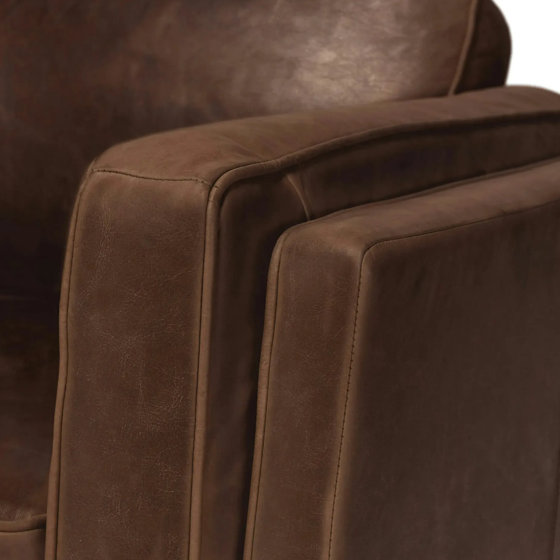 Timber 93" Leather Corner Sectional - Charme Chocolat
