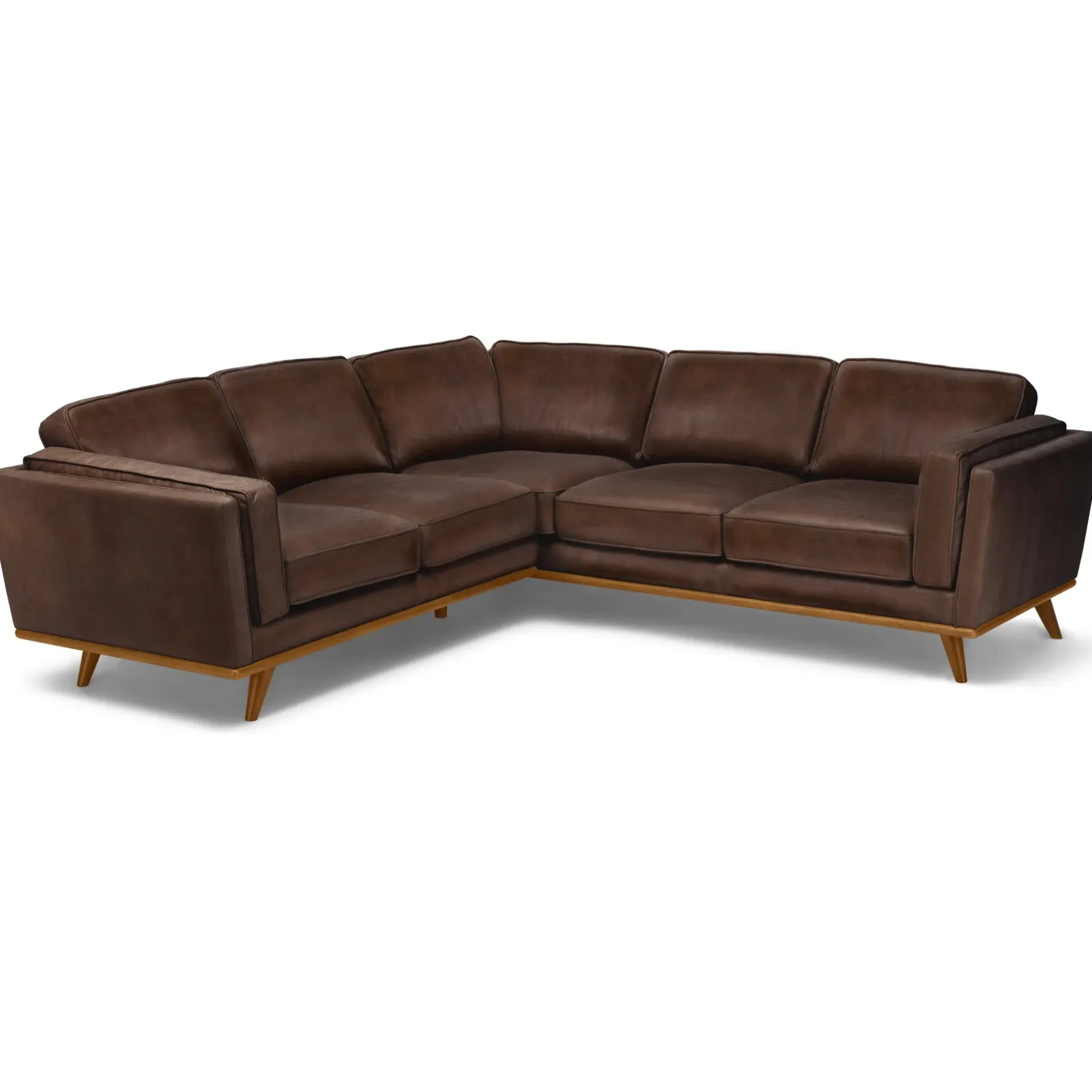 Timber 93" Leather Corner Sectional - Charme Chocolat