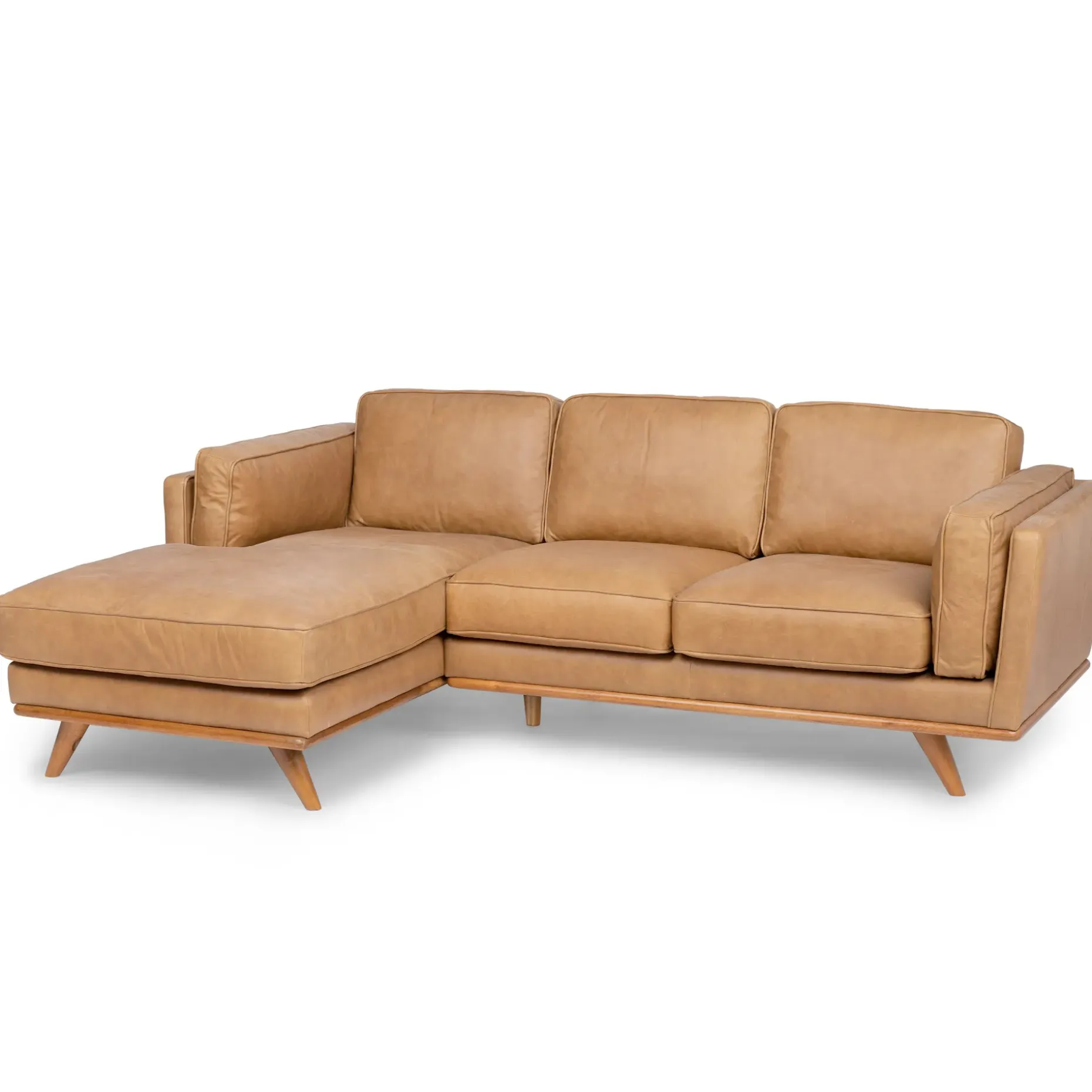 Timber 93" Leather Left Sectional - Charme Tan