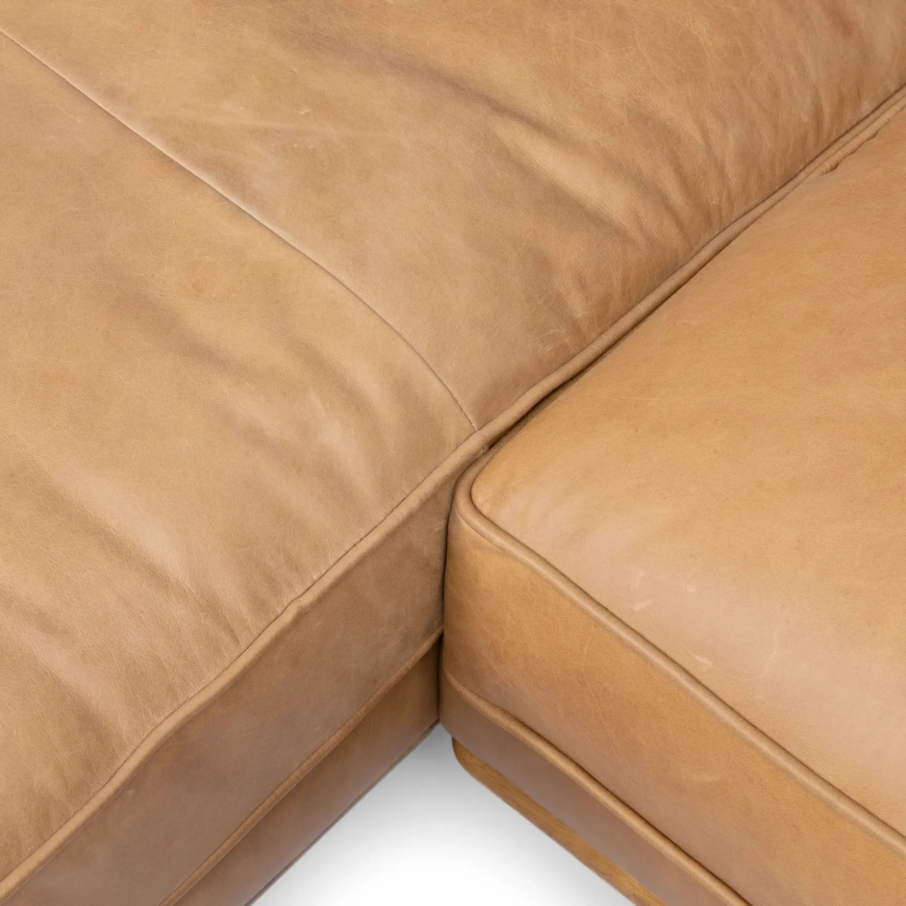 Timber 93" Leather Left Sectional - Charme Tan