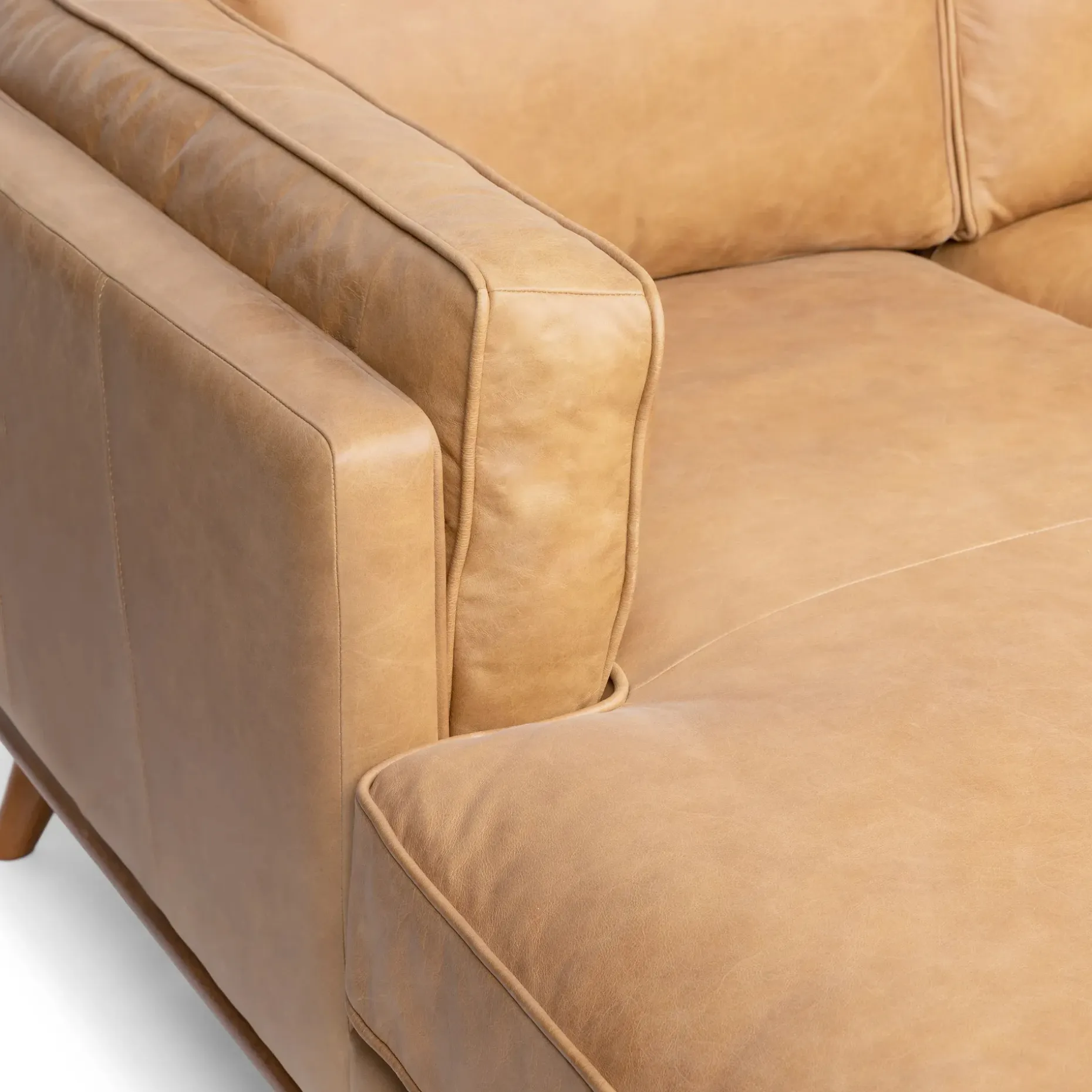 Timber 93" Leather Left Sectional - Charme Tan