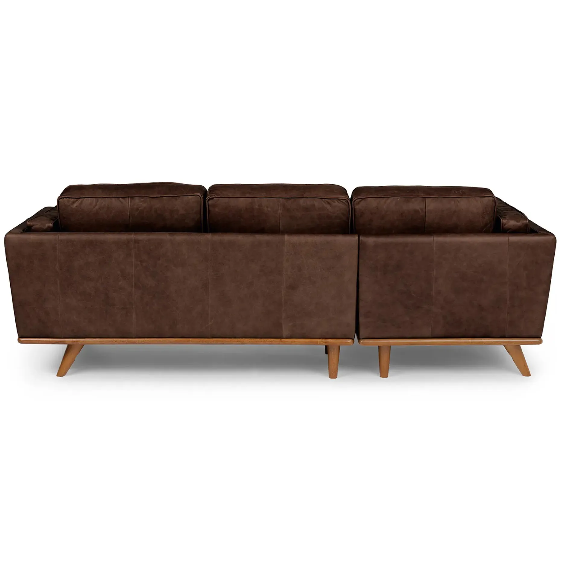Timber 93" Leather Left Sectional - Charme Chocolat