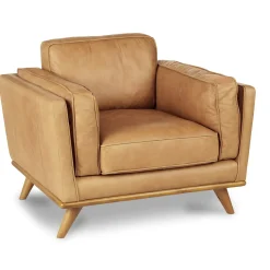 Timber 41" Leather Lounge Chair - Charme Tan