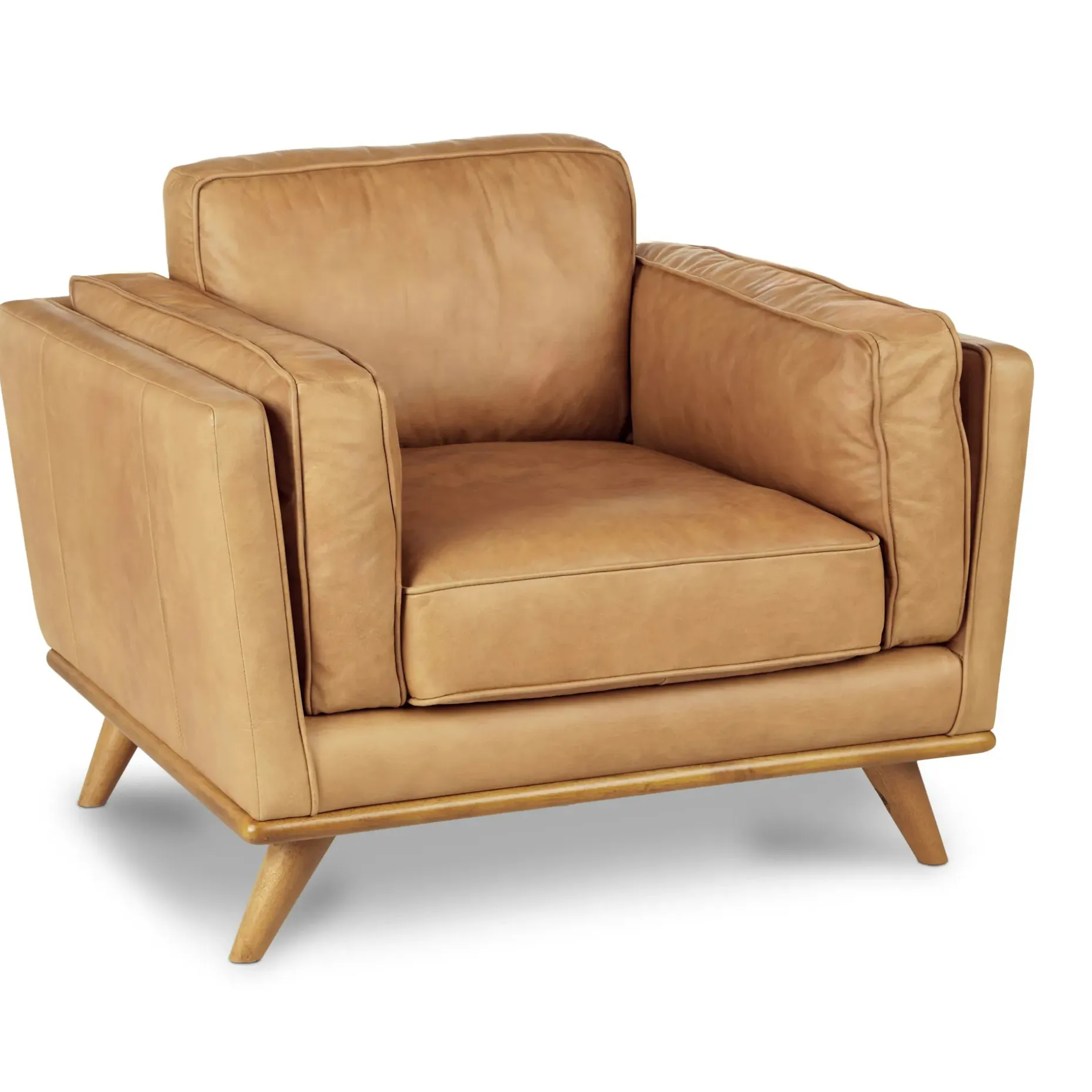 Timber 41" Leather Lounge Chair - Charme Tan