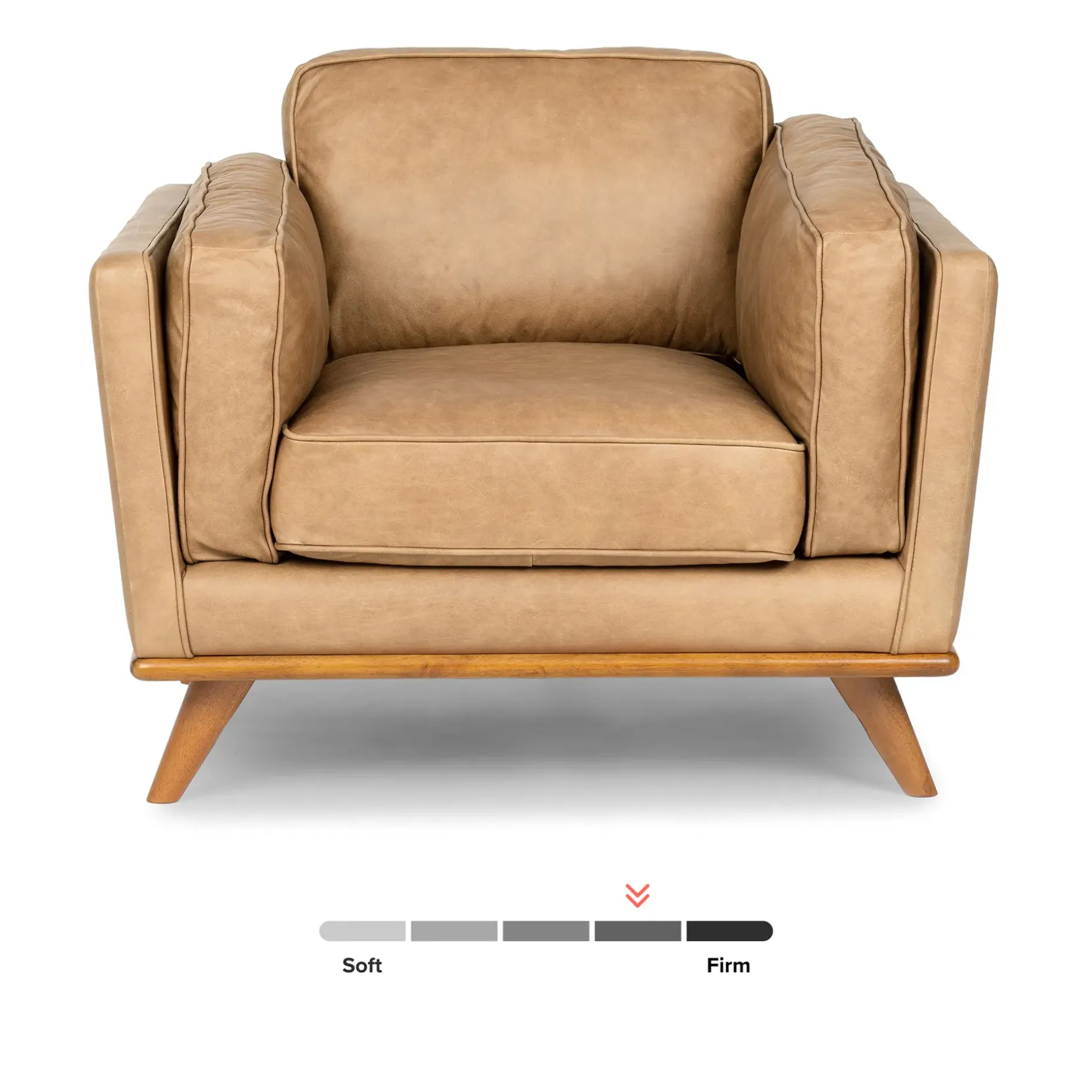 Timber 41" Leather Lounge Chair - Charme Tan