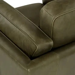 Timber 41" Leather Lounge Chair - Charme Green
