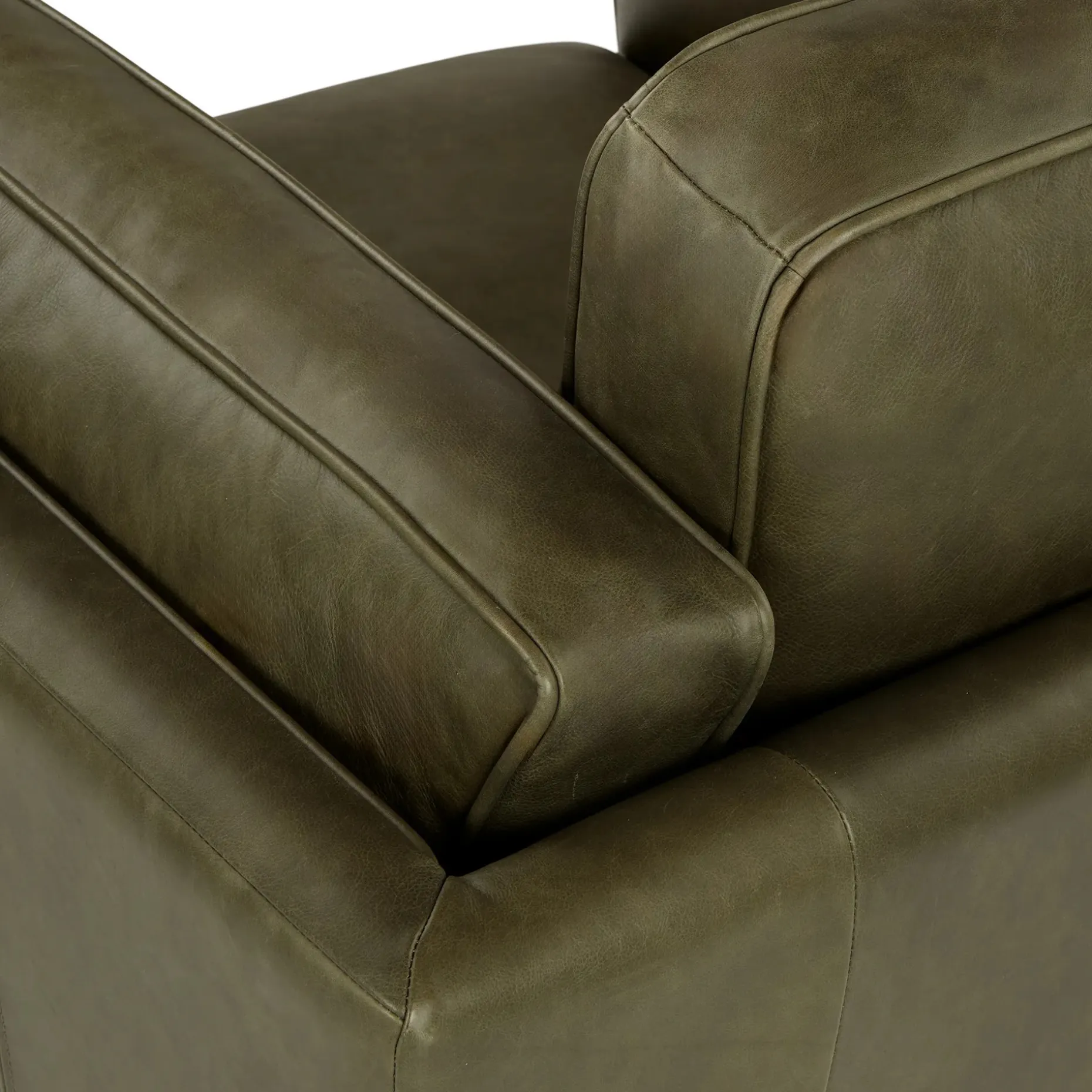 Timber 41" Leather Lounge Chair - Charme Green
