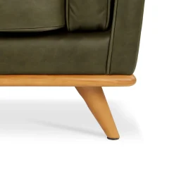 Timber 41" Leather Lounge Chair - Charme Green