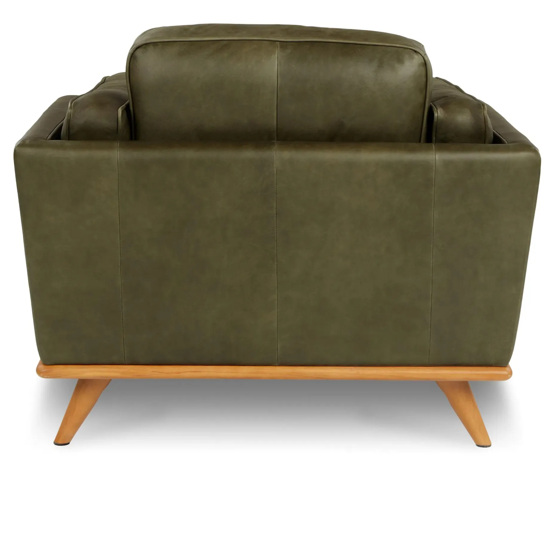 Timber 41" Leather Lounge Chair - Charme Green
