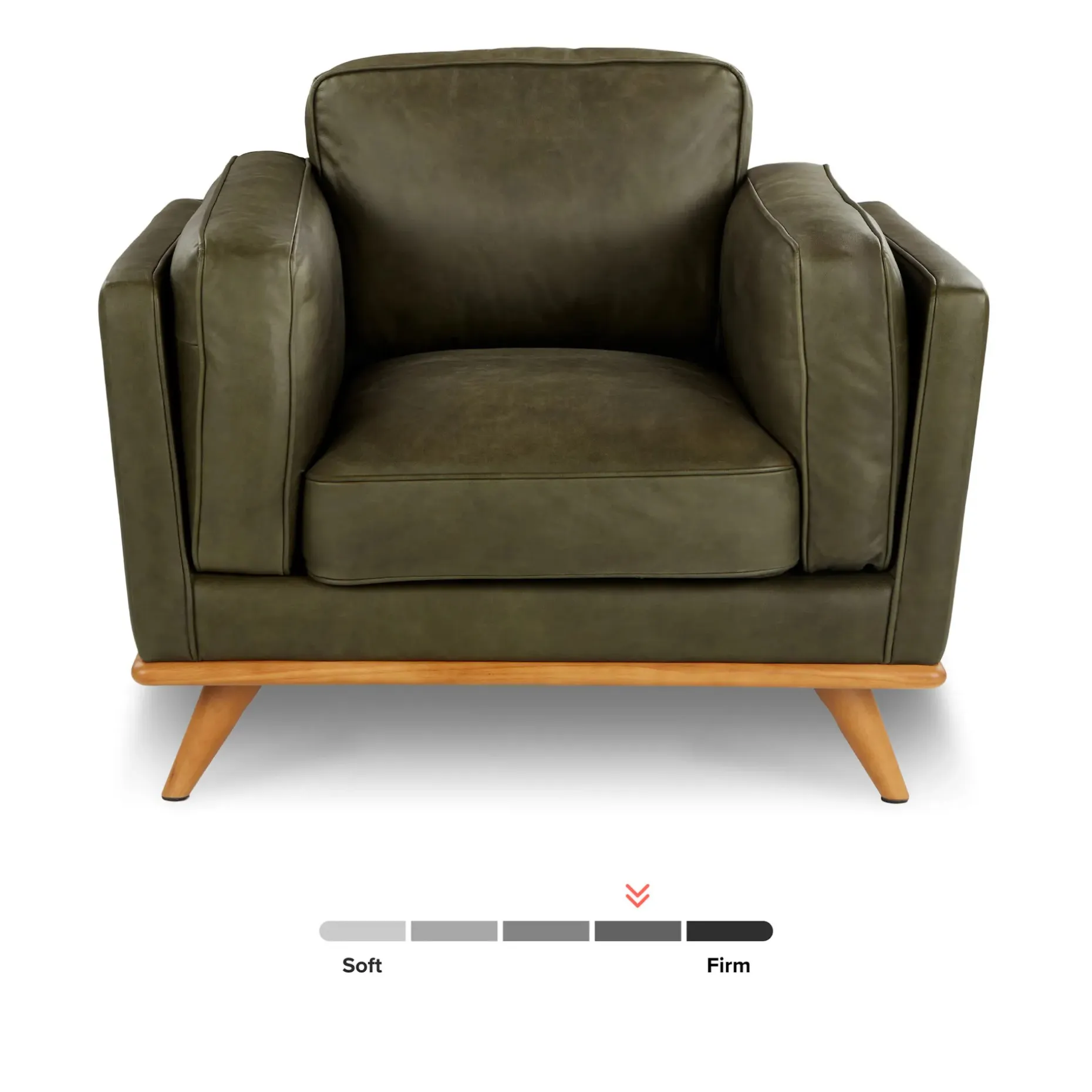 Timber 41" Leather Lounge Chair - Charme Green