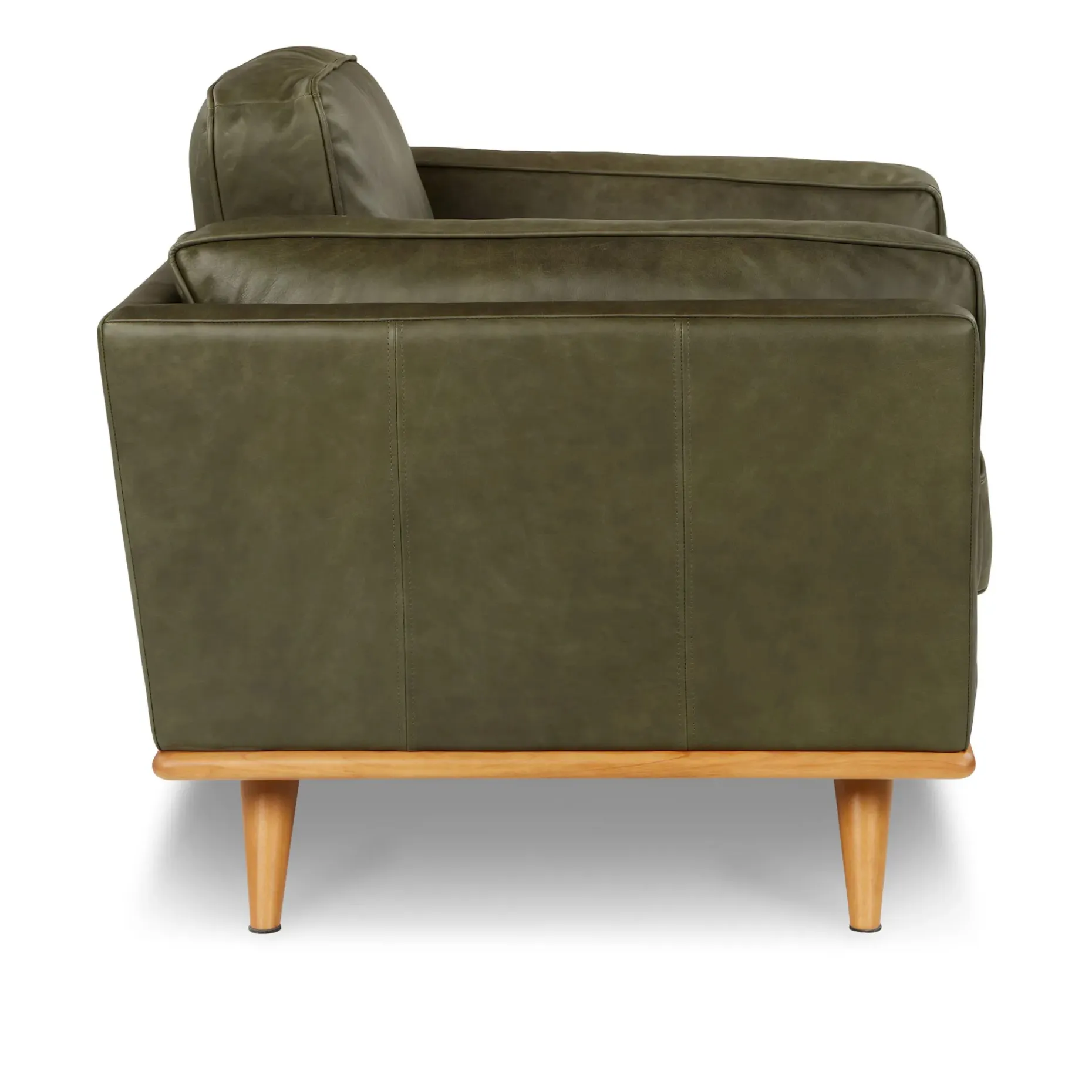 Timber 41" Leather Lounge Chair - Charme Green