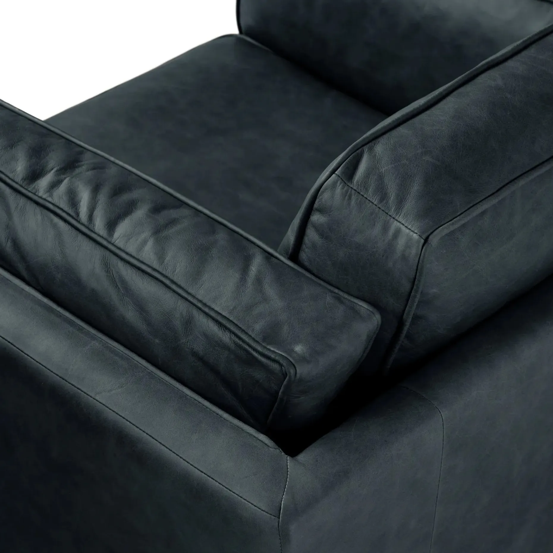 Timber 41" Leather Lounge Chair - Charme Black