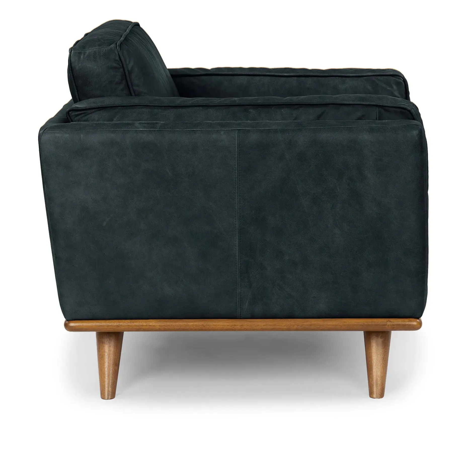 Timber 41" Leather Lounge Chair - Charme Black