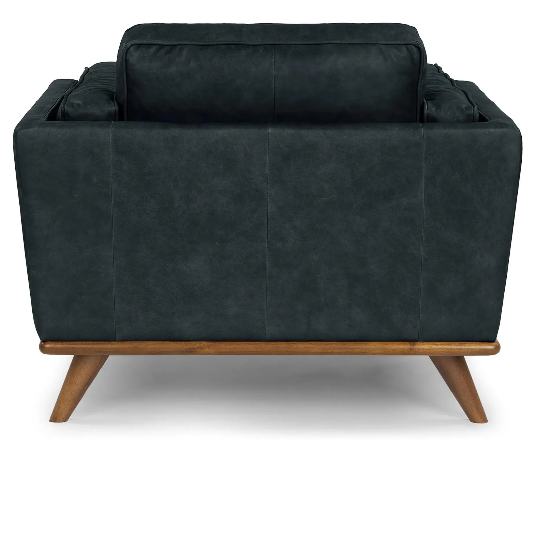 Timber 41" Leather Lounge Chair - Charme Black