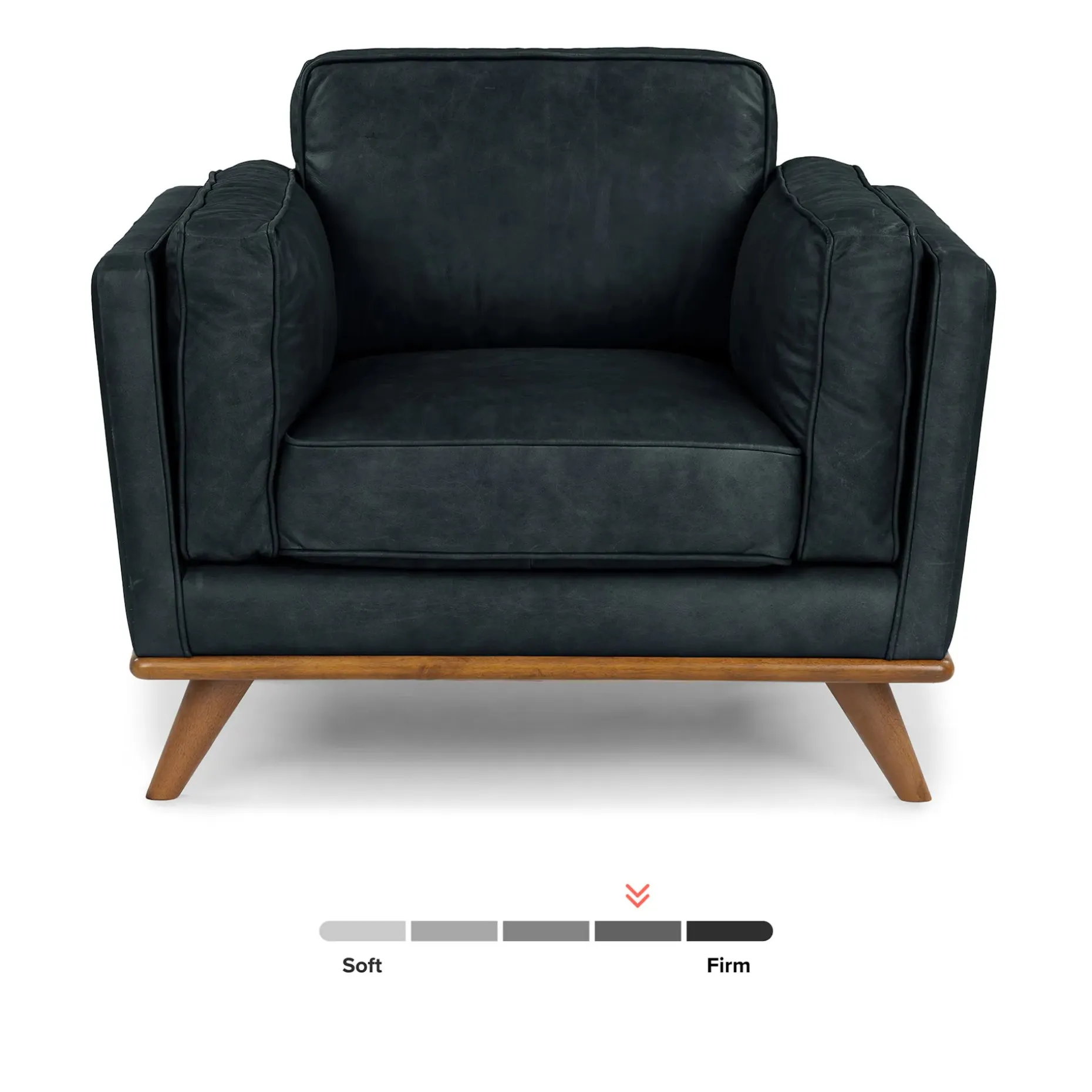 Timber 41" Leather Lounge Chair - Charme Black
