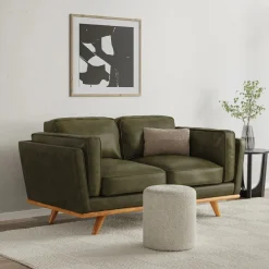 Timber 66.5" Leather Loveseat - Charme Green