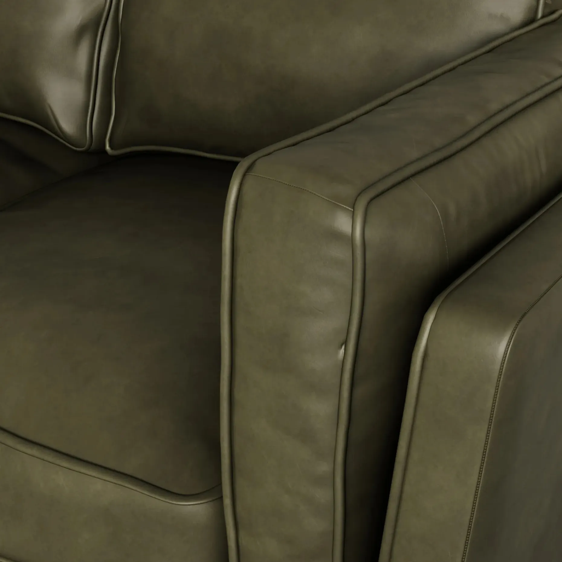 Timber 66.5" Leather Loveseat - Charme Green