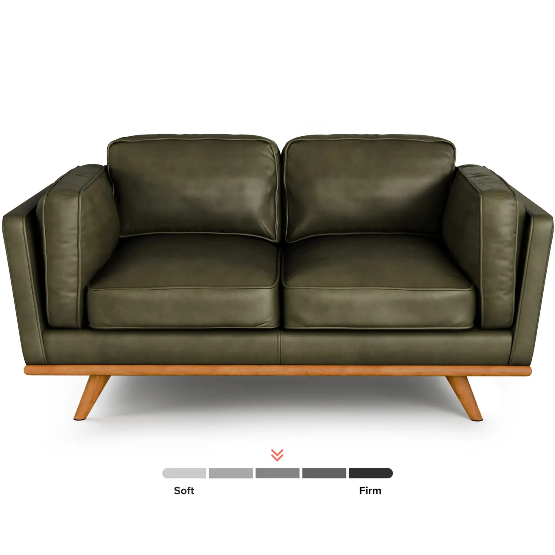 Timber 66.5" Leather Loveseat - Charme Green