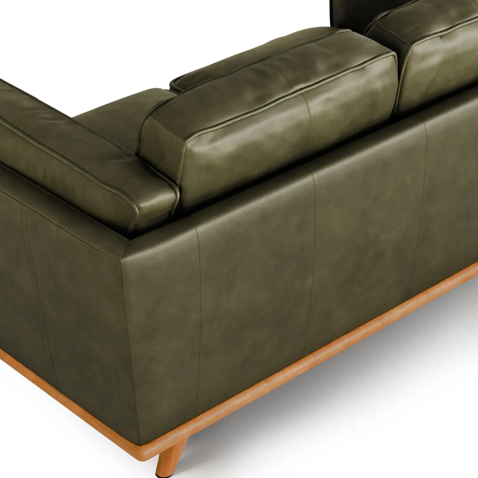 Timber 66.5" Leather Loveseat - Charme Green