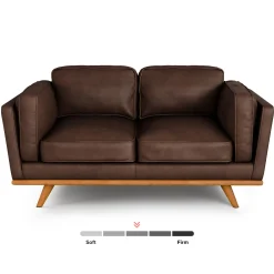 Timber 66.5" Leather Loveseat - Charme Chocolat